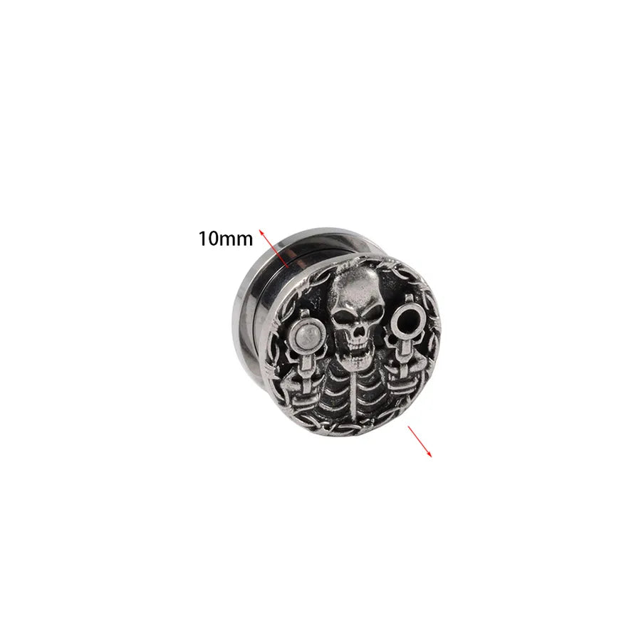 Hip-Hop Retro Solid Color 304 Stainless Steel Ear Studs
