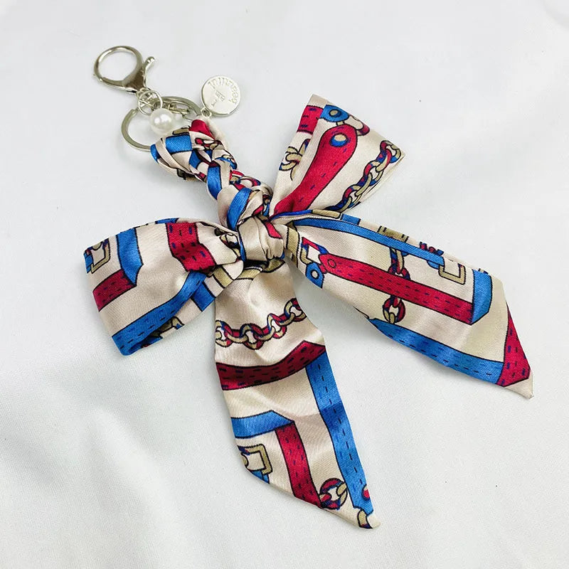 Sweet Simple Style Bow Knot Cloth Metal Unisex Bag Pendant Keychain