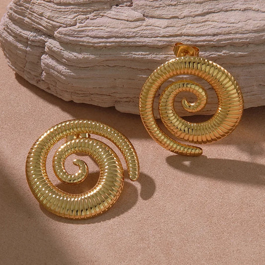 1 Pair Cute Romantic Geometric Round Mosquito-repellent incense 304 Stainless Steel Imitation Gold  Ear Studs