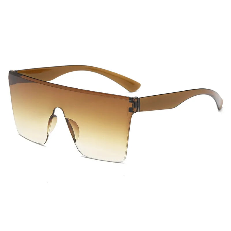 streetwear solid color pc square frameless men's sunglasses