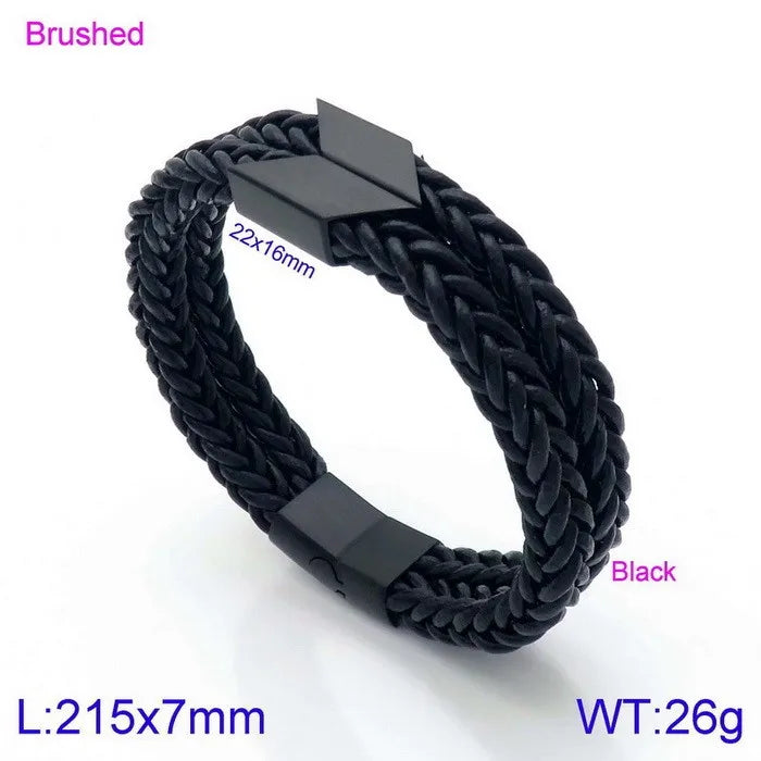 Vintage Style Punk Geometric Stainless Steel Plating 18K Gold Plated Men's Bangle