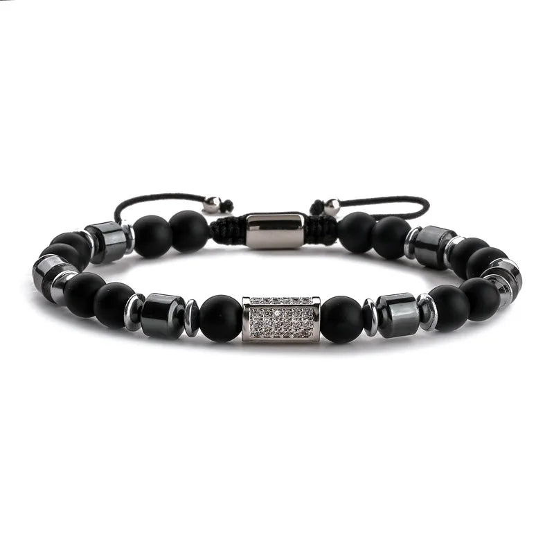 basic classic style geometric stone copper inlay zircon unisex bracelets