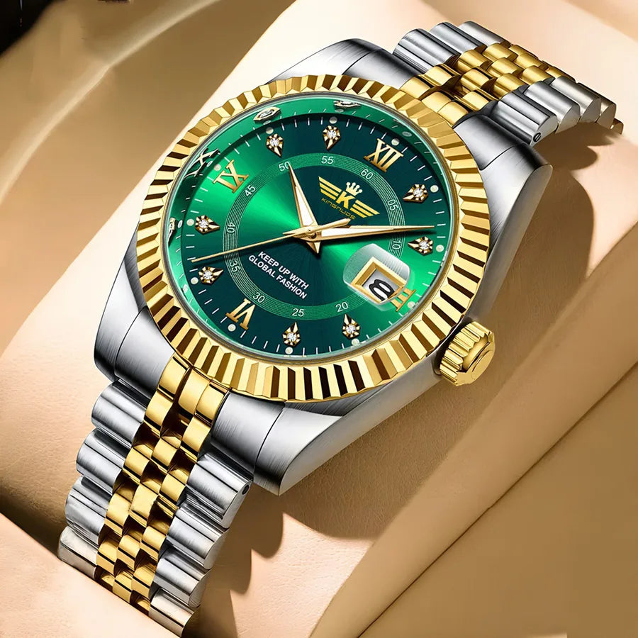 Casual Color Block Double Side Snaps Quartz Watch Men's Watches