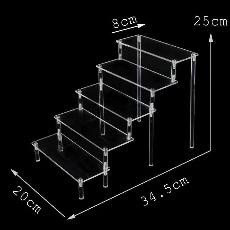Transparent Acrylic Blind Box Display Rack Hand Storage Rack Multi-Layer Trapezoidal Bubble Mate Doll Display Cabinet Rack
