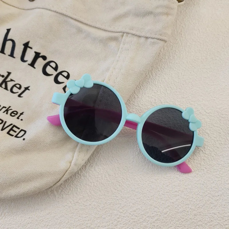 Sweet Simple Style Solid Color Resin Round Frame Full Frame Kids Sunglasses