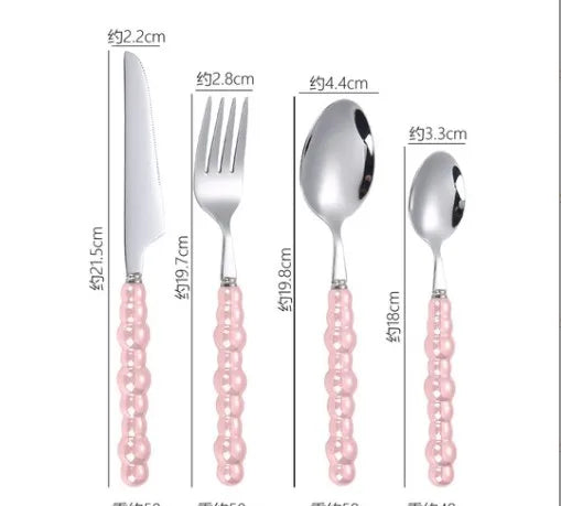 baroque style solid color stainless steel tableware 1 piece 1 set