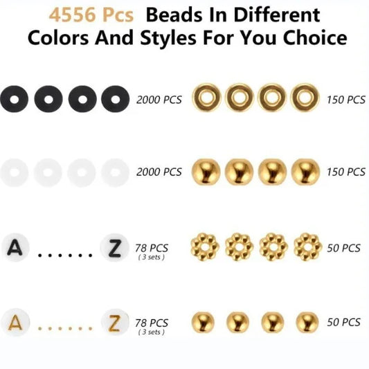 1 Set Glass soft clay Letter Solid Color Beads Rope