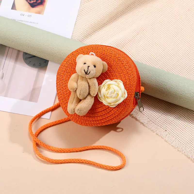 Straw Island Beach Woven Bag Women  New Popular Bag Seaside Straw Bag Cute Kid's Messenger Bag