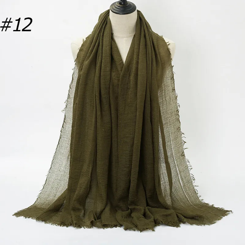 fashion solid color cotton pashmina scarves