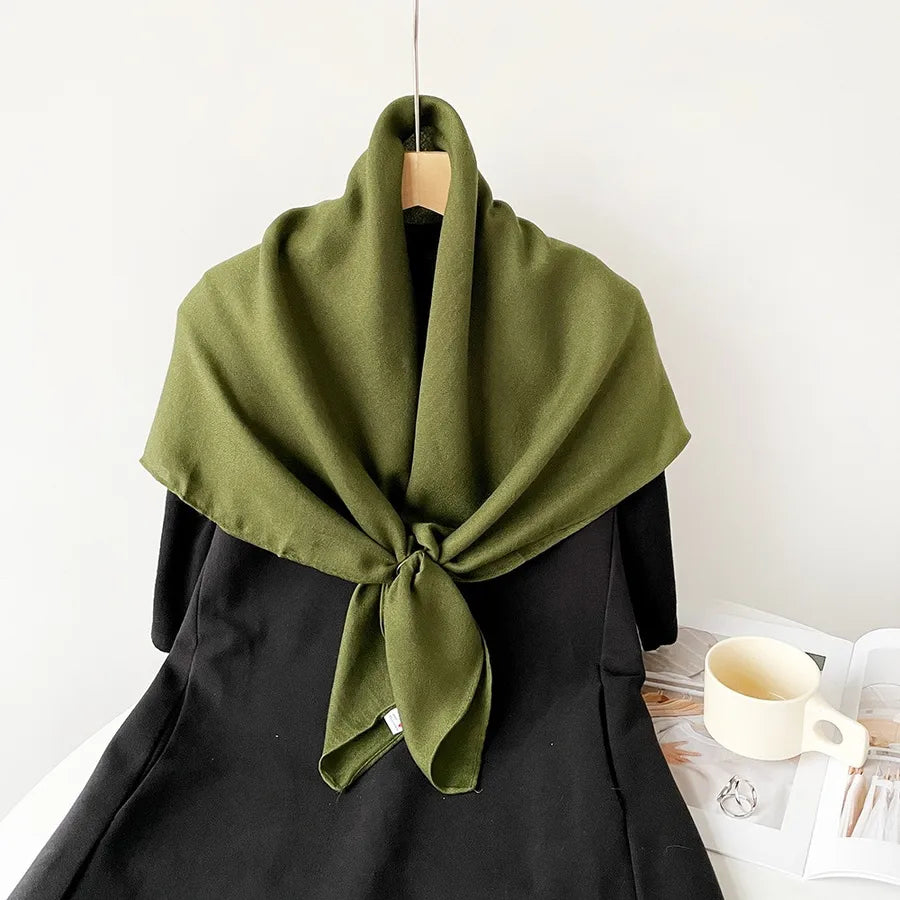 Women's Elegant Simple Style Solid Color Imitation cotton and linen Silk Scarf