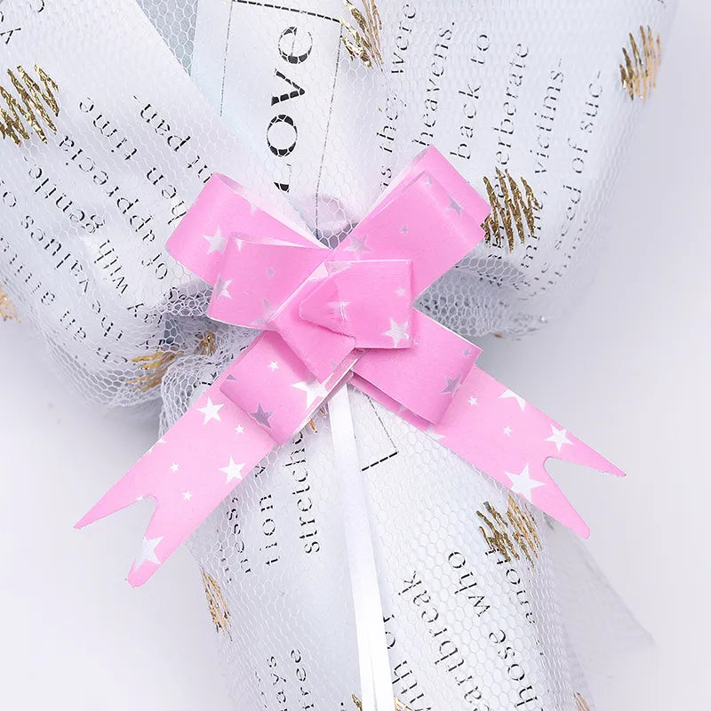 Free Shipping 15# Trumpeter Flower Christmas Holiday Decoration Gift Packaging PP Plastic Flower Bow Ribbon
