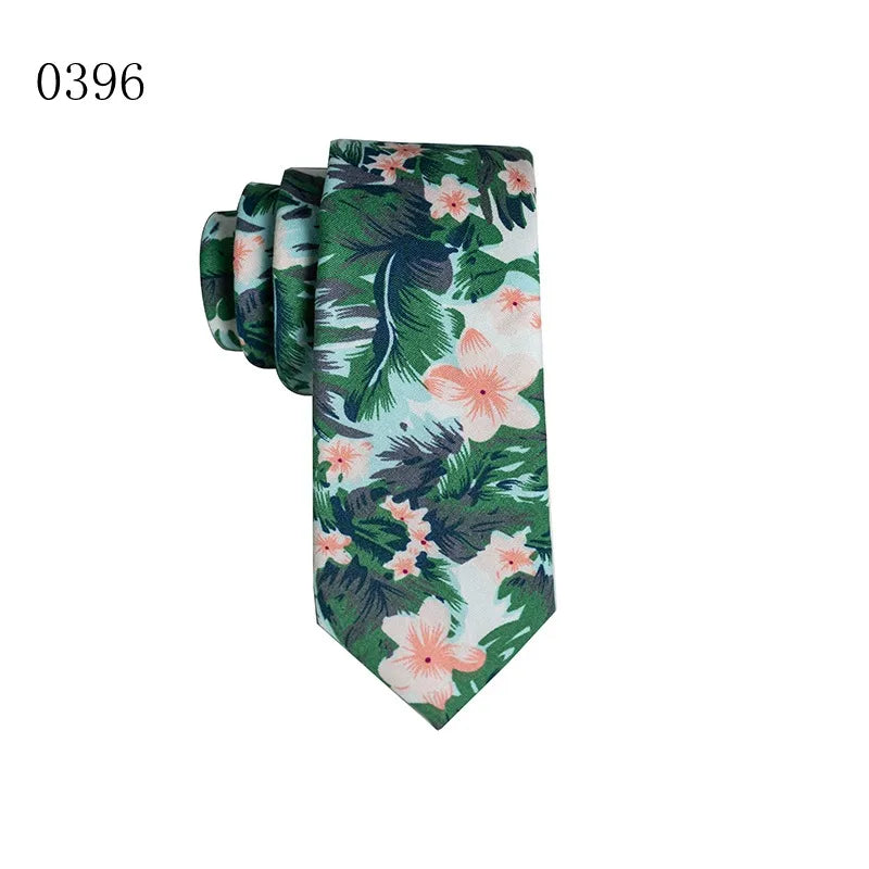 Casual Ditsy Floral Plant Cotton Men's Tie