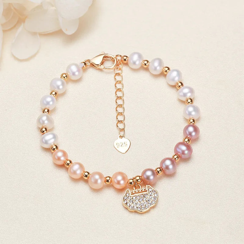 Freshwater Pearl Copper Beaded Chain Bracelets Casual Elegant