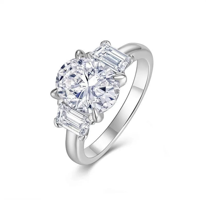 Moissanite 925 Sterling Silver Rings Geometric Rings