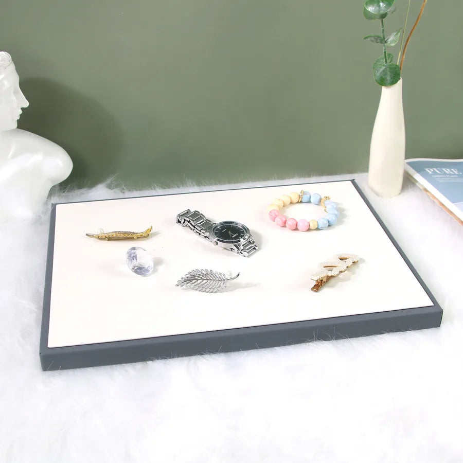 High-End Jewelry Display Stand Necklace Earring Ring Holder Pu Leather Jewelry Showcase Photography Props Jewelry Tray