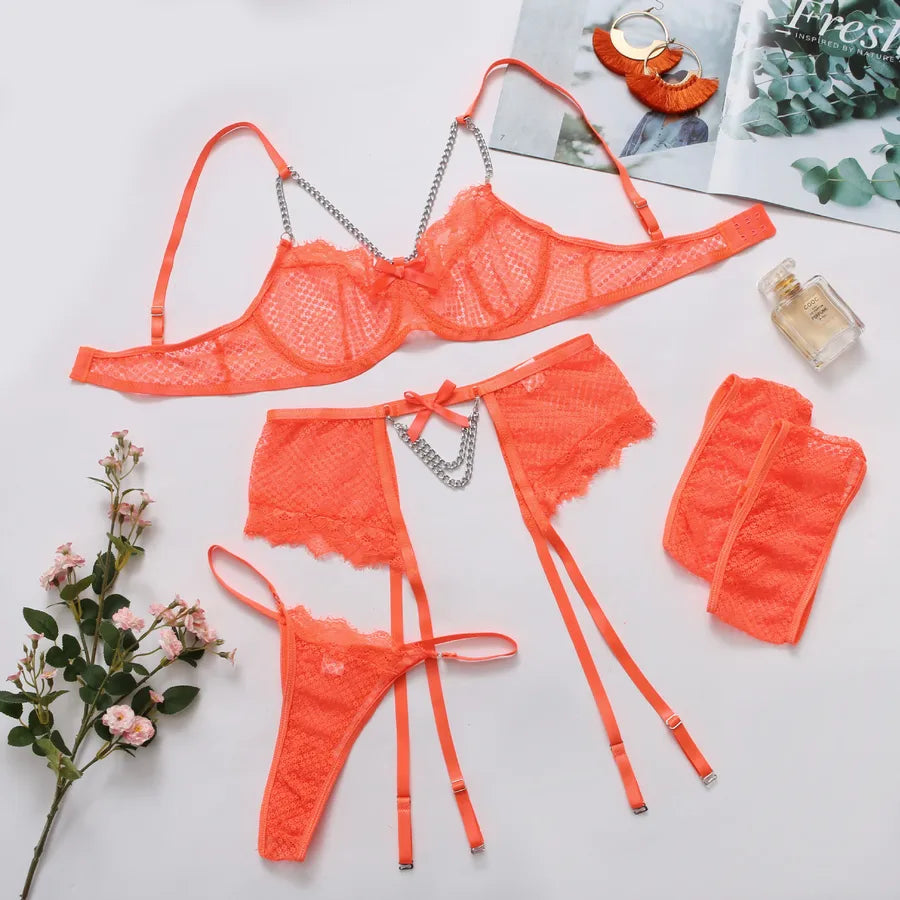Women's Lady Sexy Solid Color Sexy Lingerie Sets Home Honeymoon Sexy Lingerie