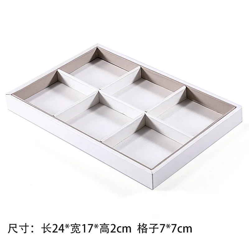 Jewelry Display Stand Ring Earring Bracelet Organizer Counter Decoration Rectangular Wooden Tray Luxury Feel Combination Craft