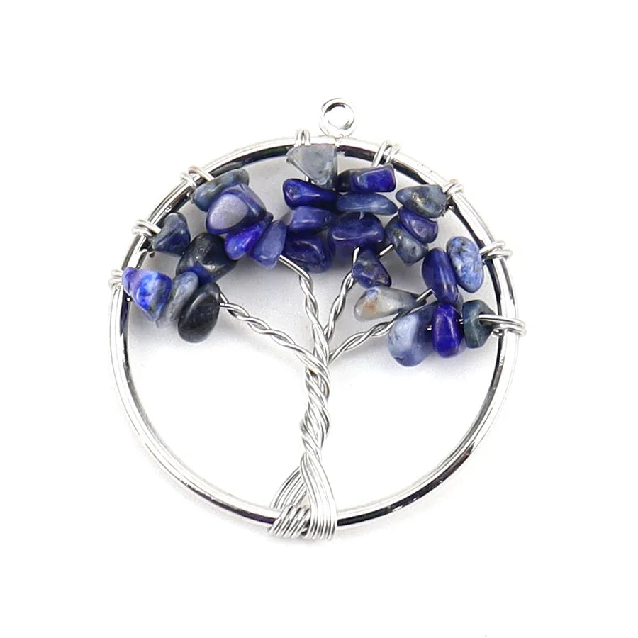 simple style lucky tree natural stone agate wholesale pendants