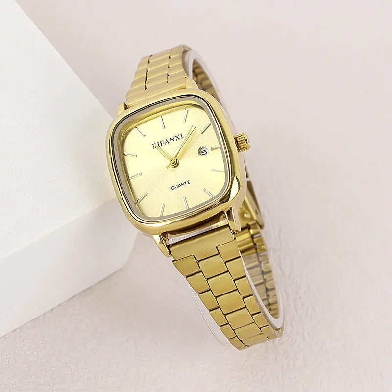 Business Solid Color Horseshoe Buckle Quartz Watch Women's Watches