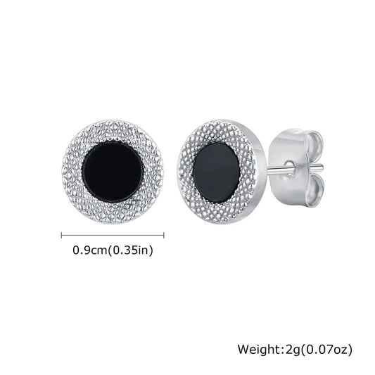 1 Pair Commute Round Inlay 201 Stainless Steel Rhinestones Butterfly Backs Ear Studs
