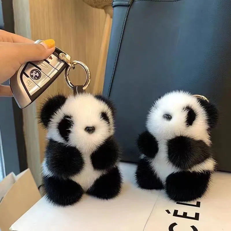 cute panda plush bag pendant keychain