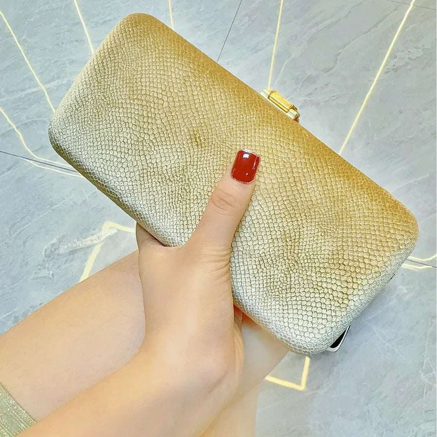 New Cross-border Foreign Trade Small Handbag Velvet Handbag Dinner Dress Wedding Banquet Bag Shoulder Crossbody Banquet Bag