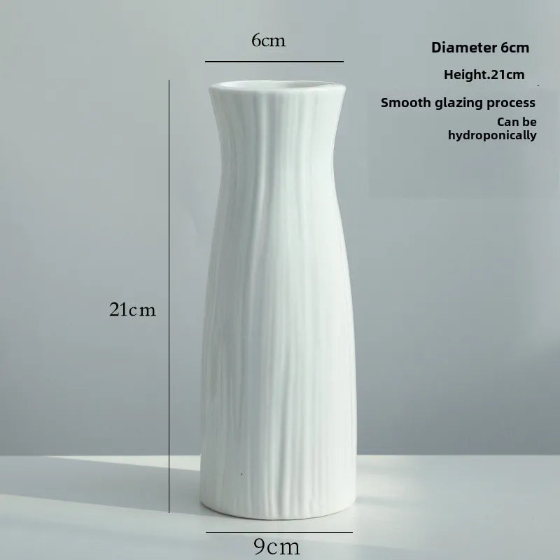 Simple Modern Star Ceramic Vase Ornaments Living Room White Porcelain Fresh Dried Flower Creative Ceramic Flower Set