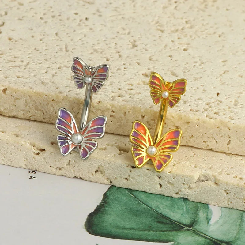 1 Piece Belly Rings Simple Style Classic Style Solid Color 304 Stainless Steel Plating Belly Rings