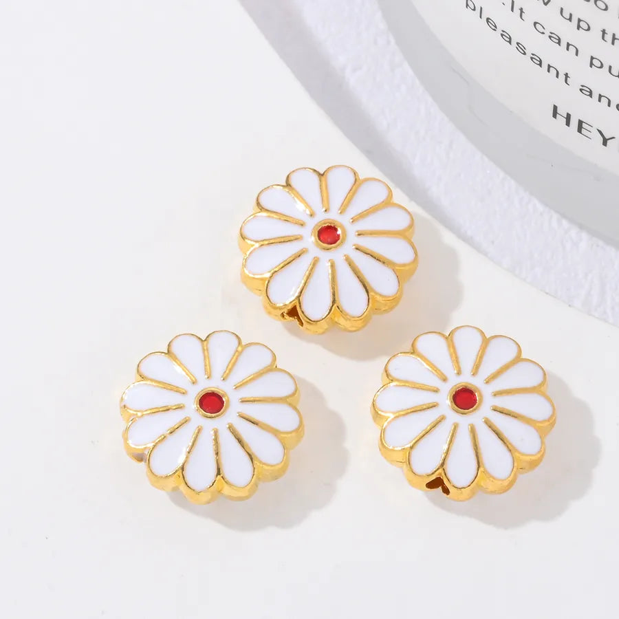 3 Pieces 11*11mm Hole Under 1mm Alloy Flower Beads