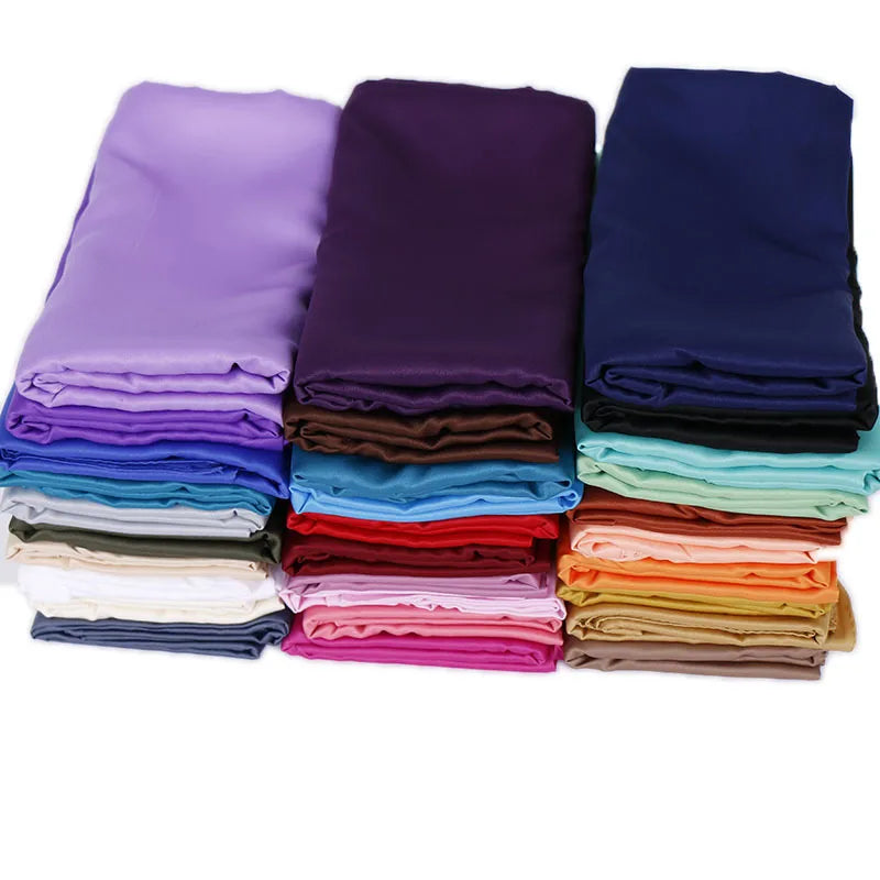 women's lady solid color satin silk scarves