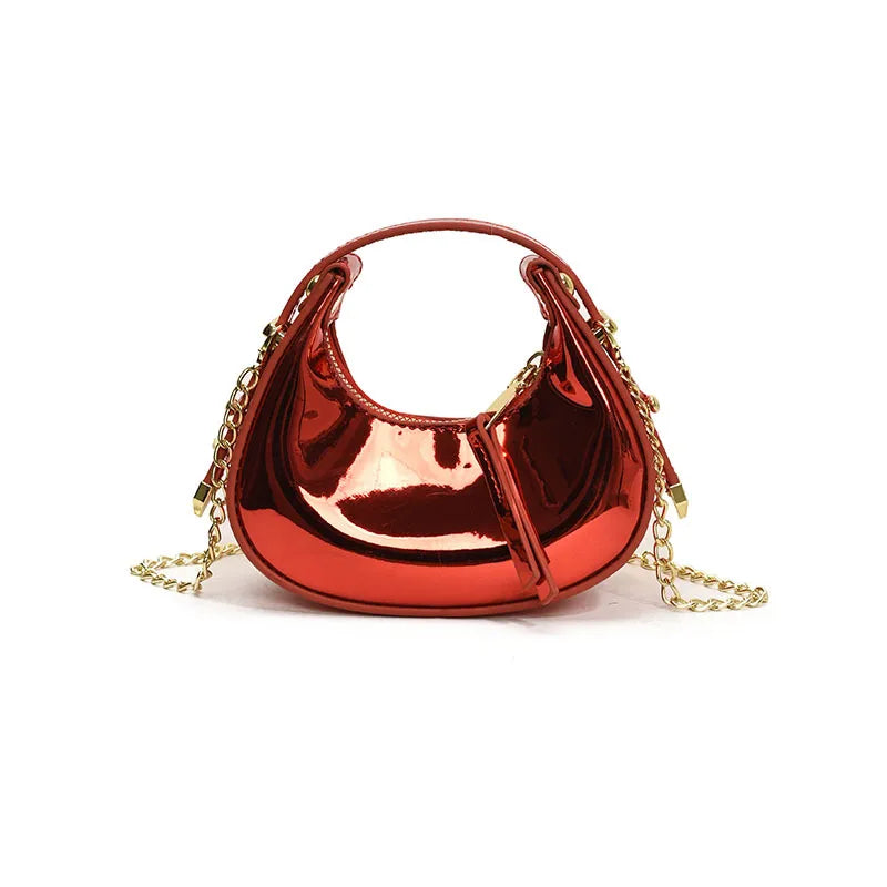 Women's Medium Pu Leather Solid Color Streetwear Sewing Thread Dumpling Shape Zipper Handbag Crossbody Bag