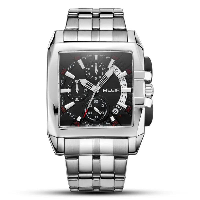 A generation of explosions MEGIR steel band men's watch sports outdoor men's watch square watch