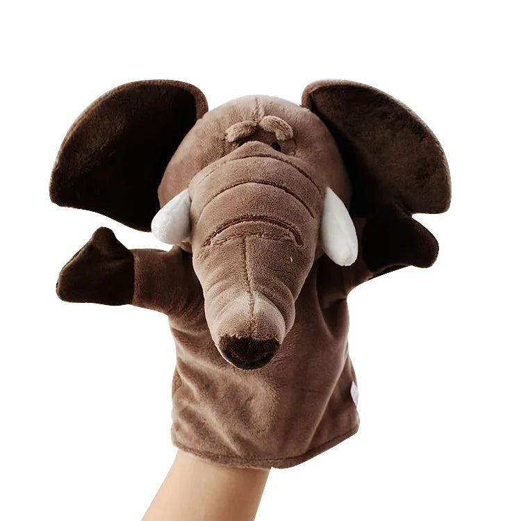 Can open mouth cartoon animal plush hand puppet parent-child toy mouth can move a variety of styles  spot mixed batch
