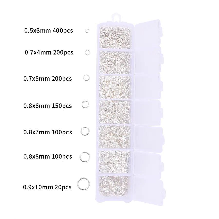 Handmade Beading Jewelry Accessories Kit Earring Hook Bracelet Necklace Material Tool Set Round Circle Chain Metal Simple Design