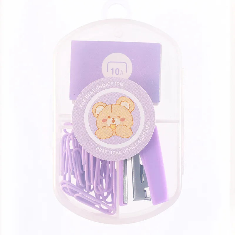 macaron color student stationery set creative drawing pin binding combination