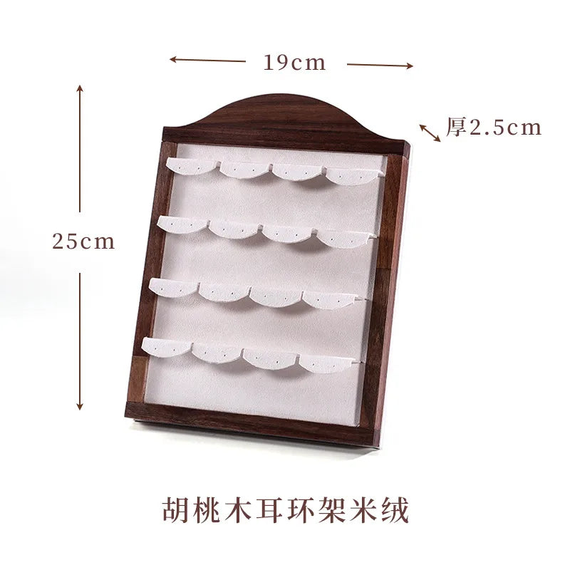 Walnut Wood Picture Frame Ring Display Stand Earring Holder Jewelry Shooting Props High-End Feeling Assembled Ring Display Plate