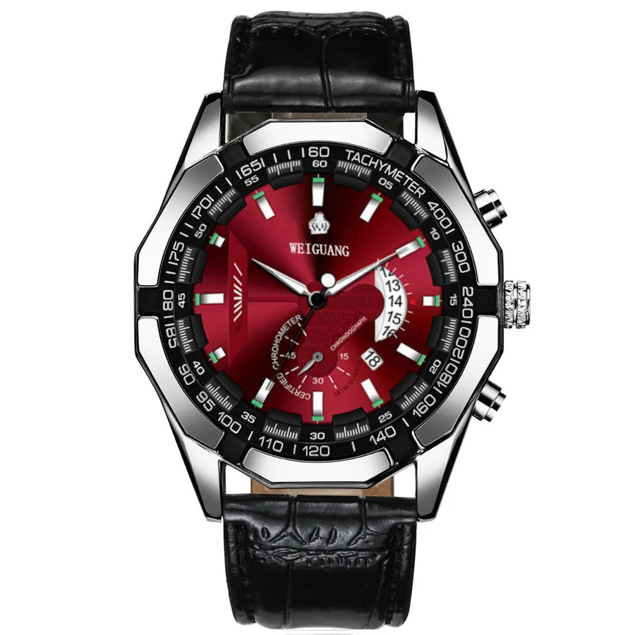 casual geometric single folding buckle quartz men's watches