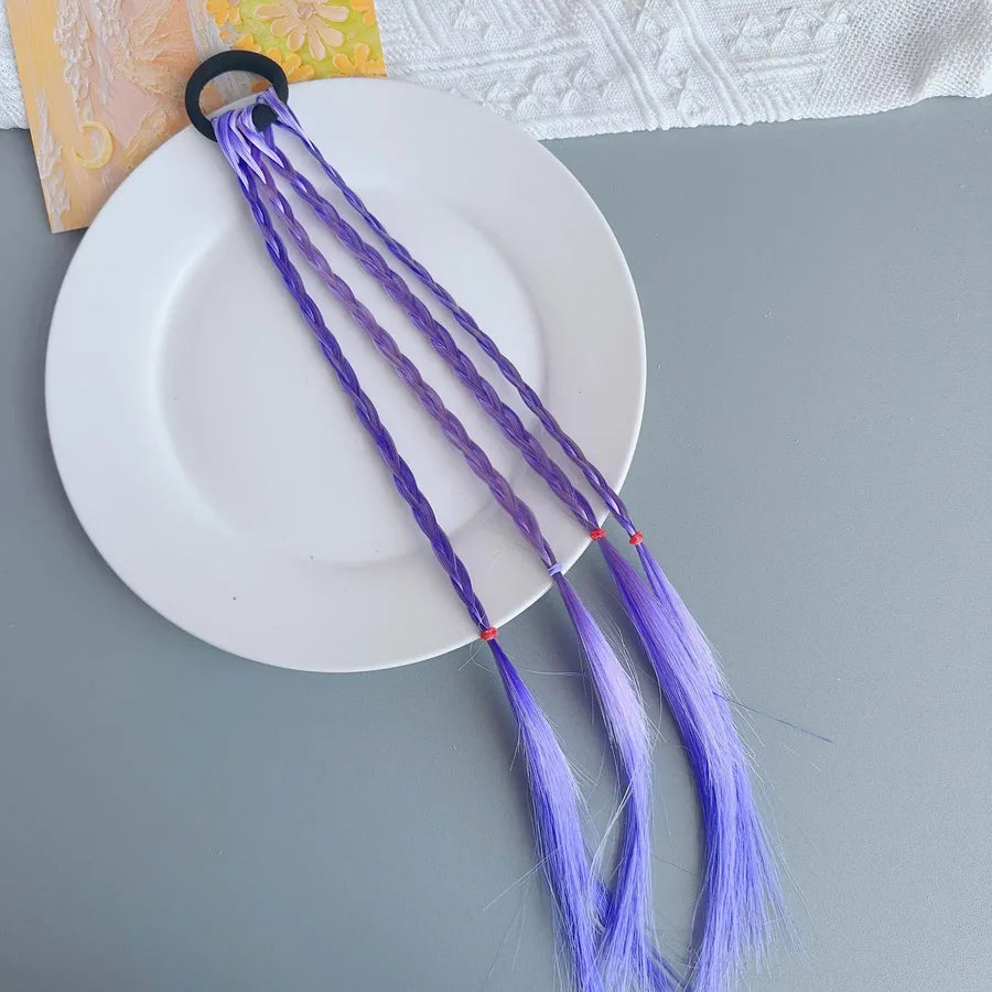 Cute Girl'S Solid Color Artificial Chemical Fiber Hair Tie