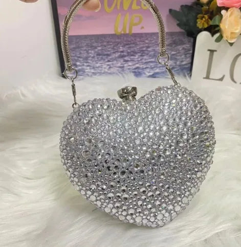 Red Black Rose Gold pu Heart Shape Heart-shaped Evening Bags