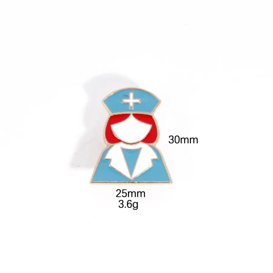 Nursing Day  Style Metal Lapel Pin Snowflake Design Emergency Ambulance Pattern Geometric Zinc Alloy Pin