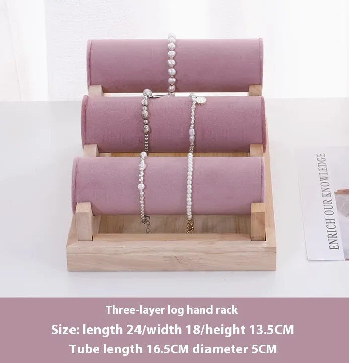 1 Piece solid wood Retro Classic Style Solid Color Jewelry Rack