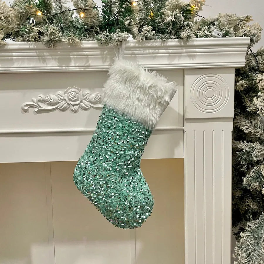 Christmas Cute Sequins Solid Color Party Gift Bags