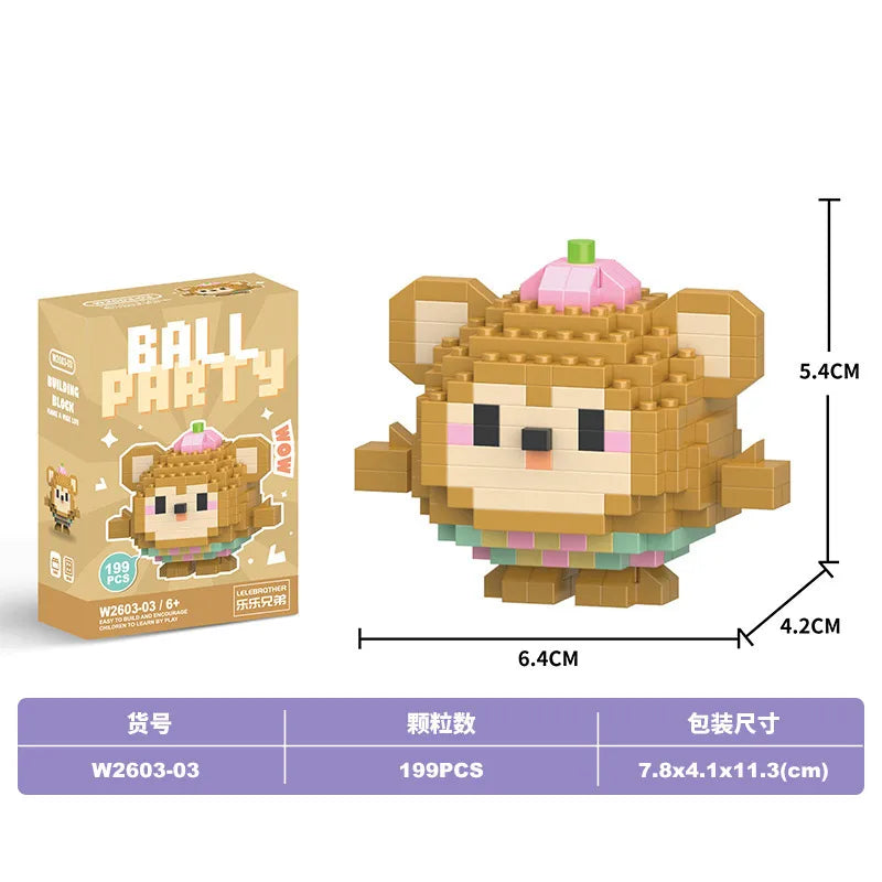 Children Unisex Animal Cartoon Plastic Building Toys