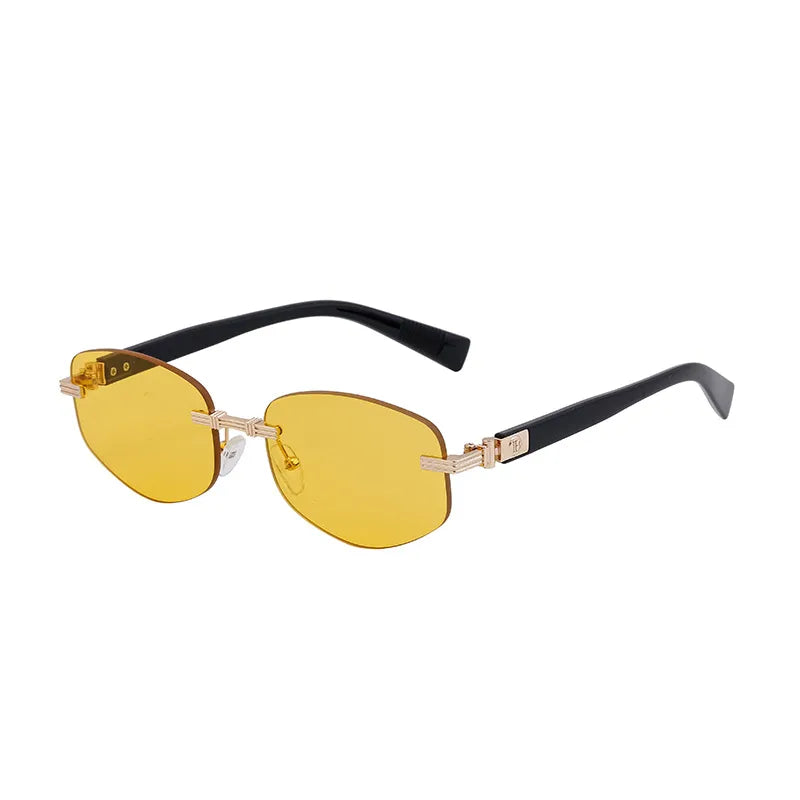 Roman Style Solid Color Pc Square Frameless Men's Sunglasses