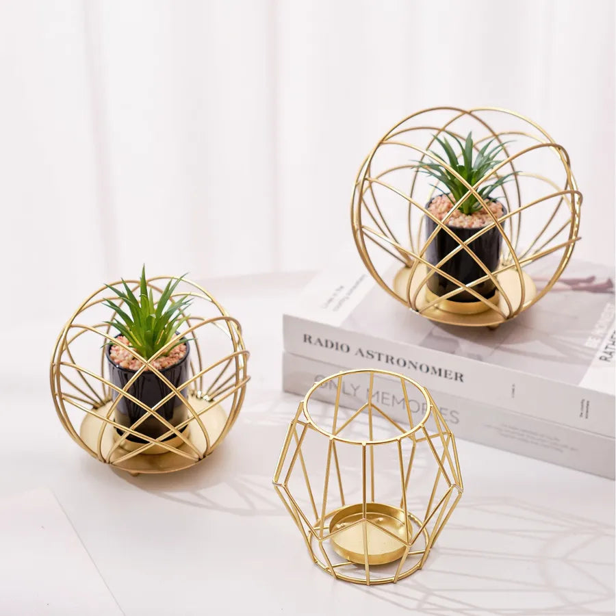 European-style light luxury iron round pot simple decoration home dining room living room entrance creative decoration