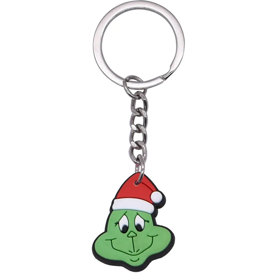 Cartoon Style Cartoon Character Christmas Hat Christmas Socks PVC Metal Christmas Women's Bag Pendant Keychain
