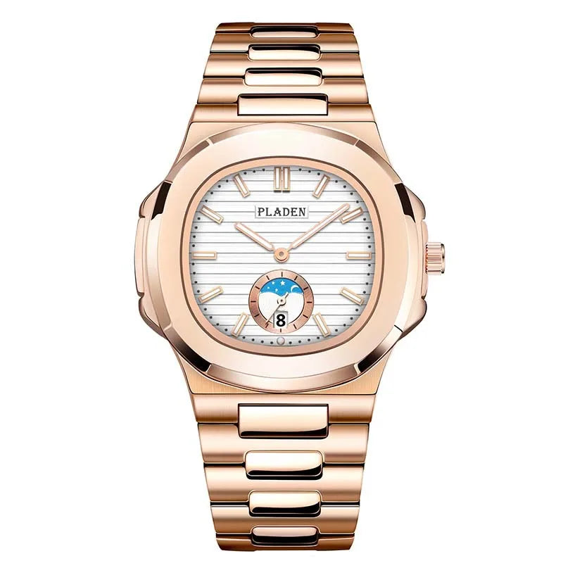 PLADEN Brand Watch hot Classic Men's High-end Fashion Business Stainless Steel Waterproof Quartz Watch