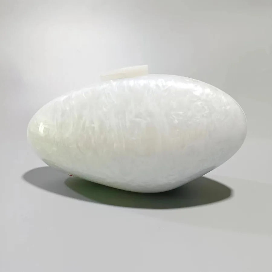 White Green Rose Red Arylic Solid Color Oval Clutches