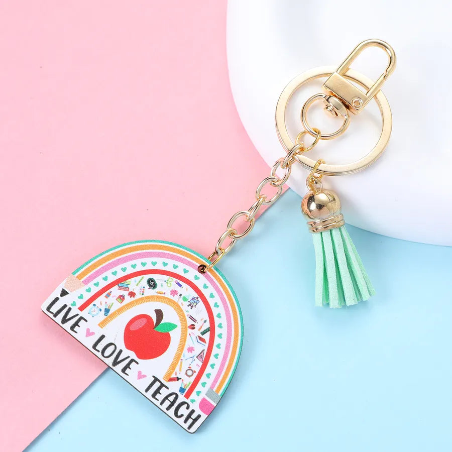 Cute Simple Style Letter Alloy Asymmetrical Keychain