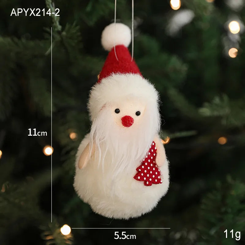 Bestselling Plush Christmas Decoration Red Snowman Christmas Tree Ornament Desktop Display Modern Artistic Festive Decor